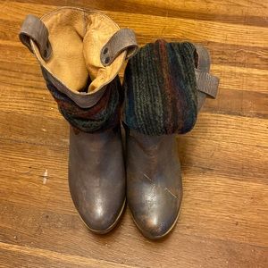 Bed Stu multi colored wedge boots